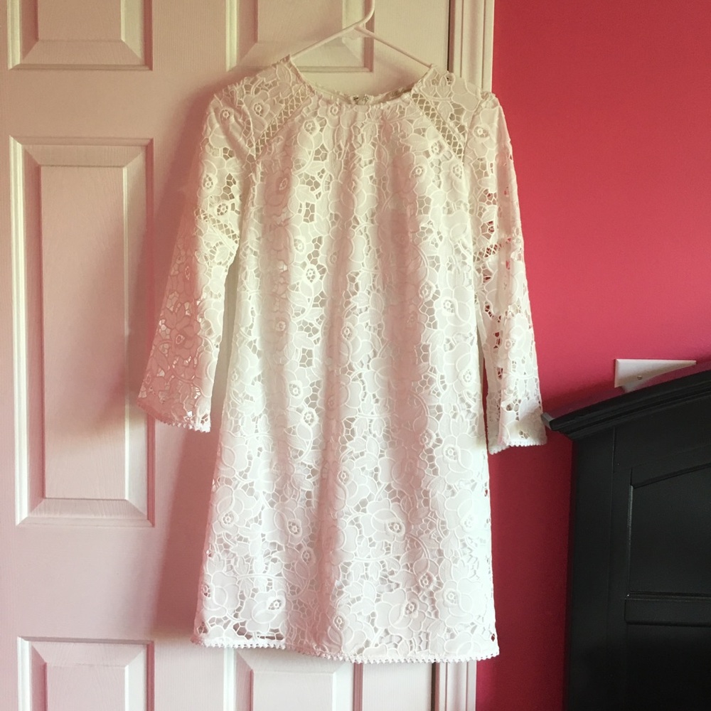 Anthropologie white lace dress
